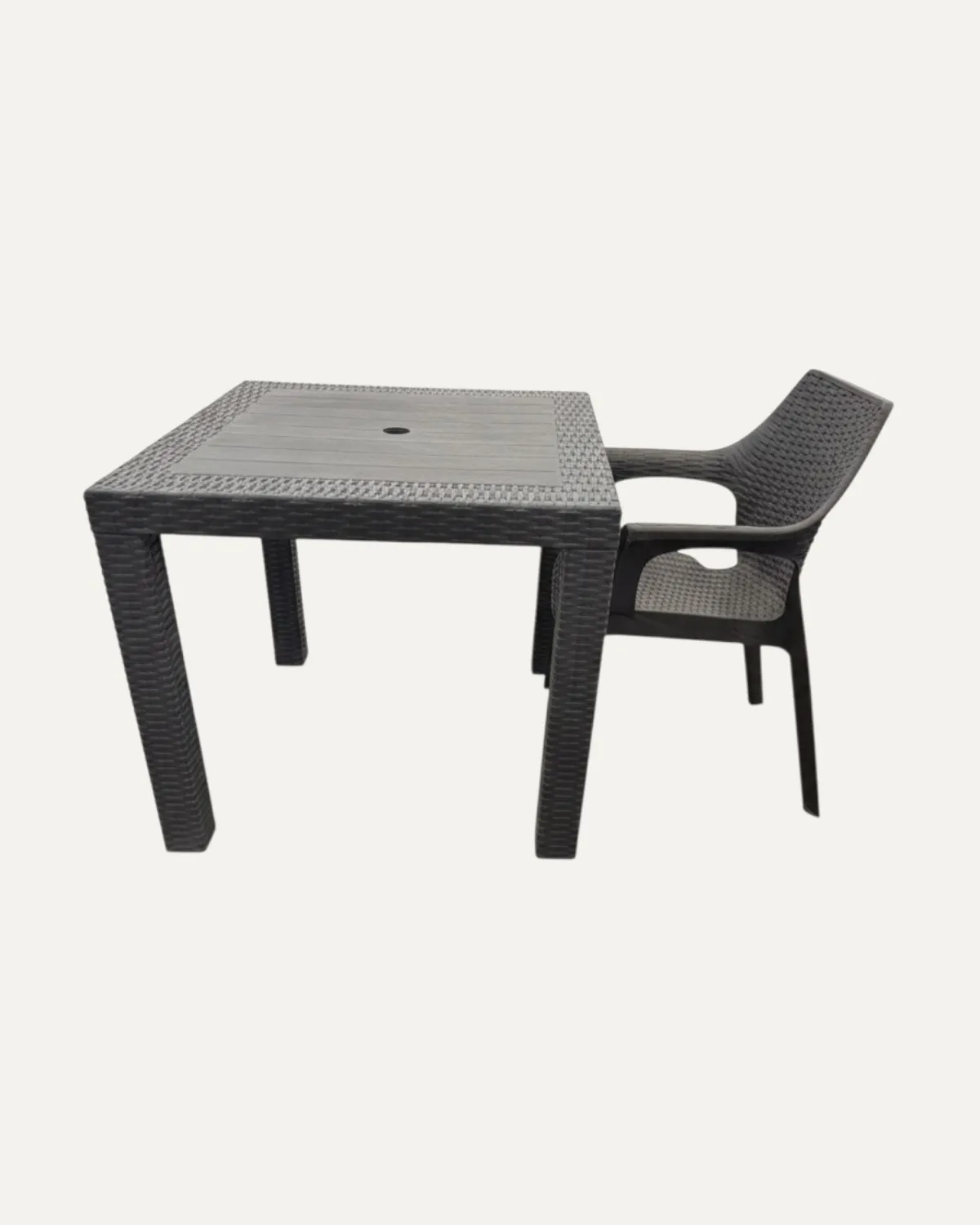 Mesa plástico cuadrada rattán